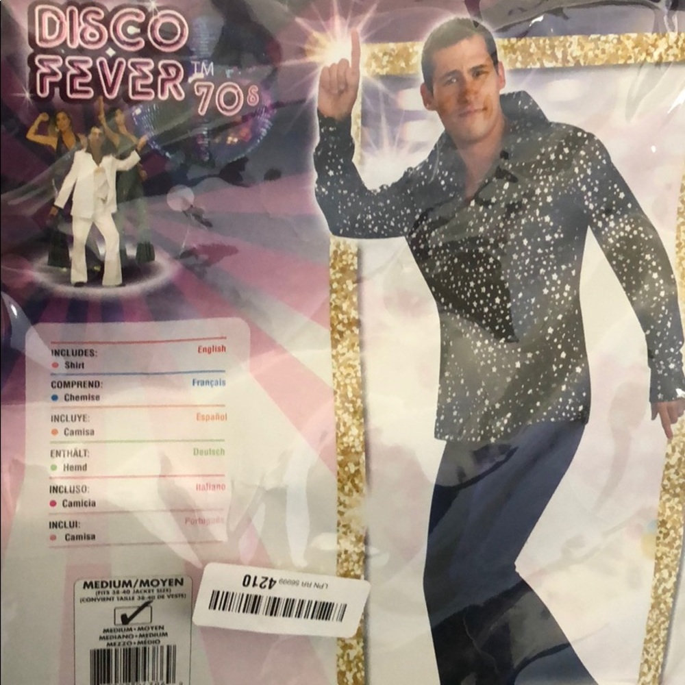 Men’s disco star shiny shirt